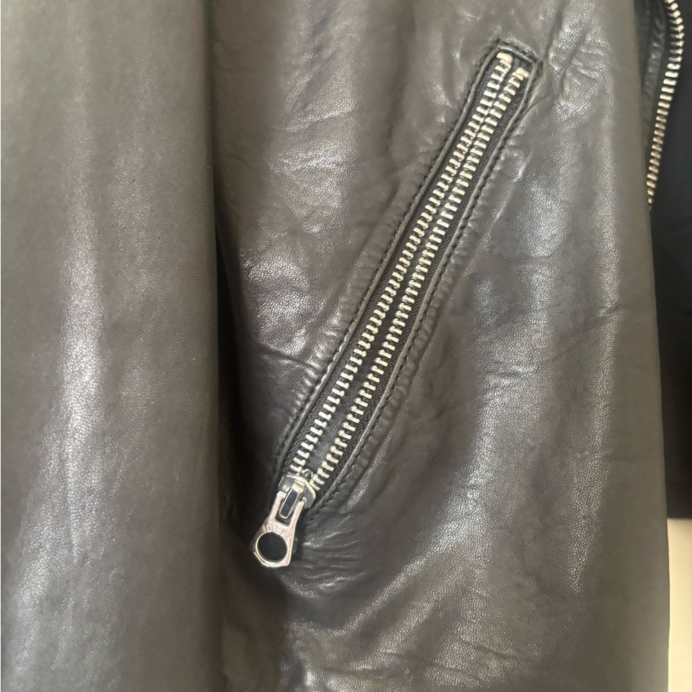 Madewell Black Leather Moto Jacket with Asymmetrical Zipper - Picture 7 of 13